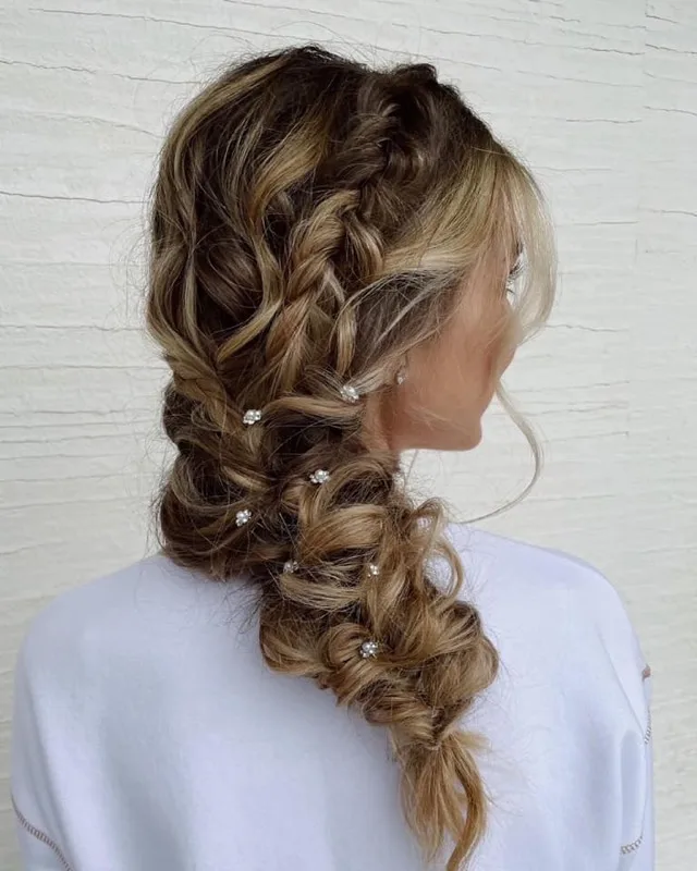 Fishtail braid updo by Shear Colour