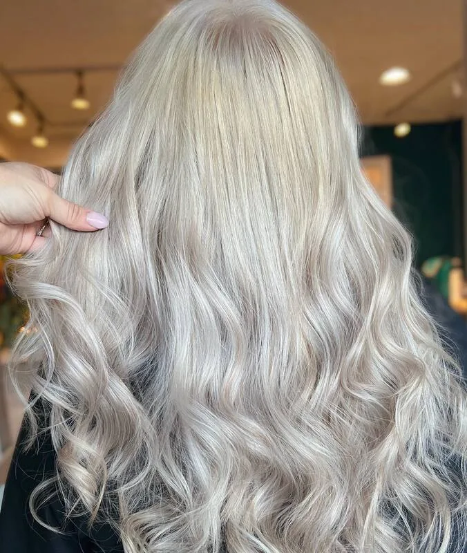 Platinum blonde waves by Shear Colour