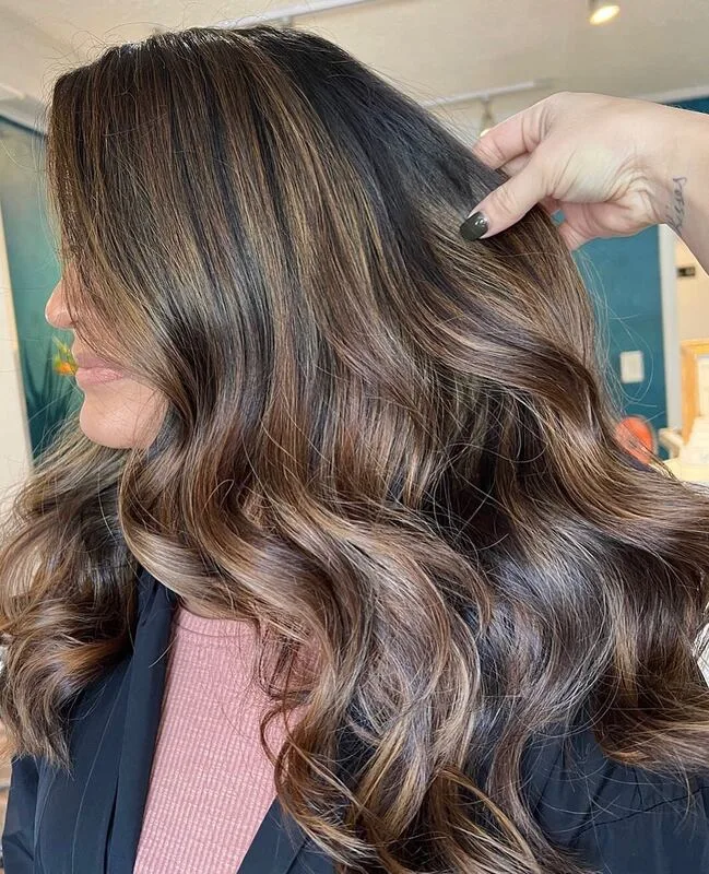 Warm balayage color by Shear Colour